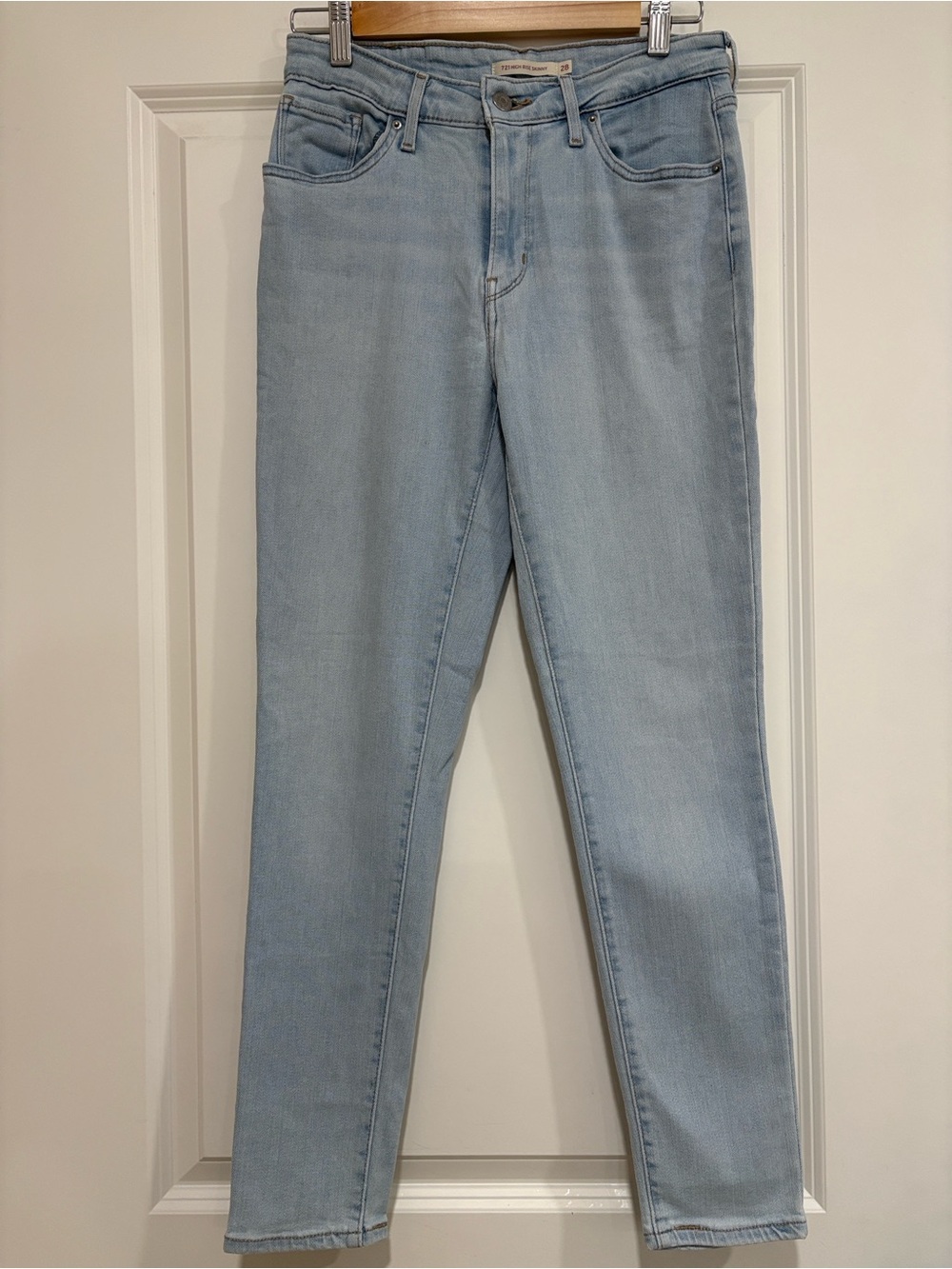Levi's Light Wash High Rise Skinny Jeans - Pale Blue